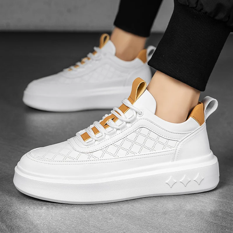 

Thick Soled Men's Shoes Summer Sports Shoes Small White Shoes Men's Style Breathable Father Shoes All Match Men's Board Shoes