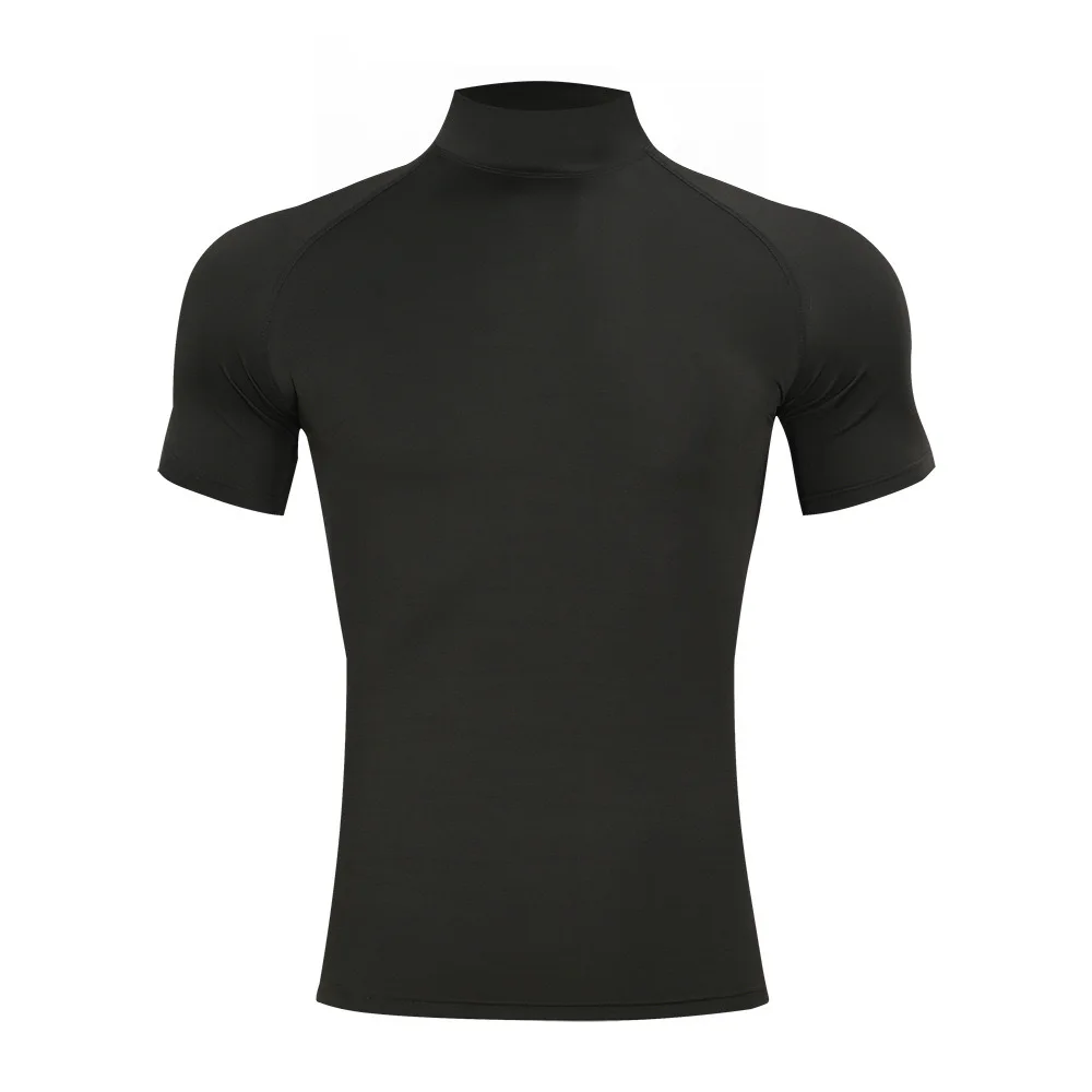1pcs Men T-Shirts Running Shirt Boys Basketball Shirts Men's Jersey Sportswear Mens Jogging Quick Dry Mock Neck Fitness Tops 4