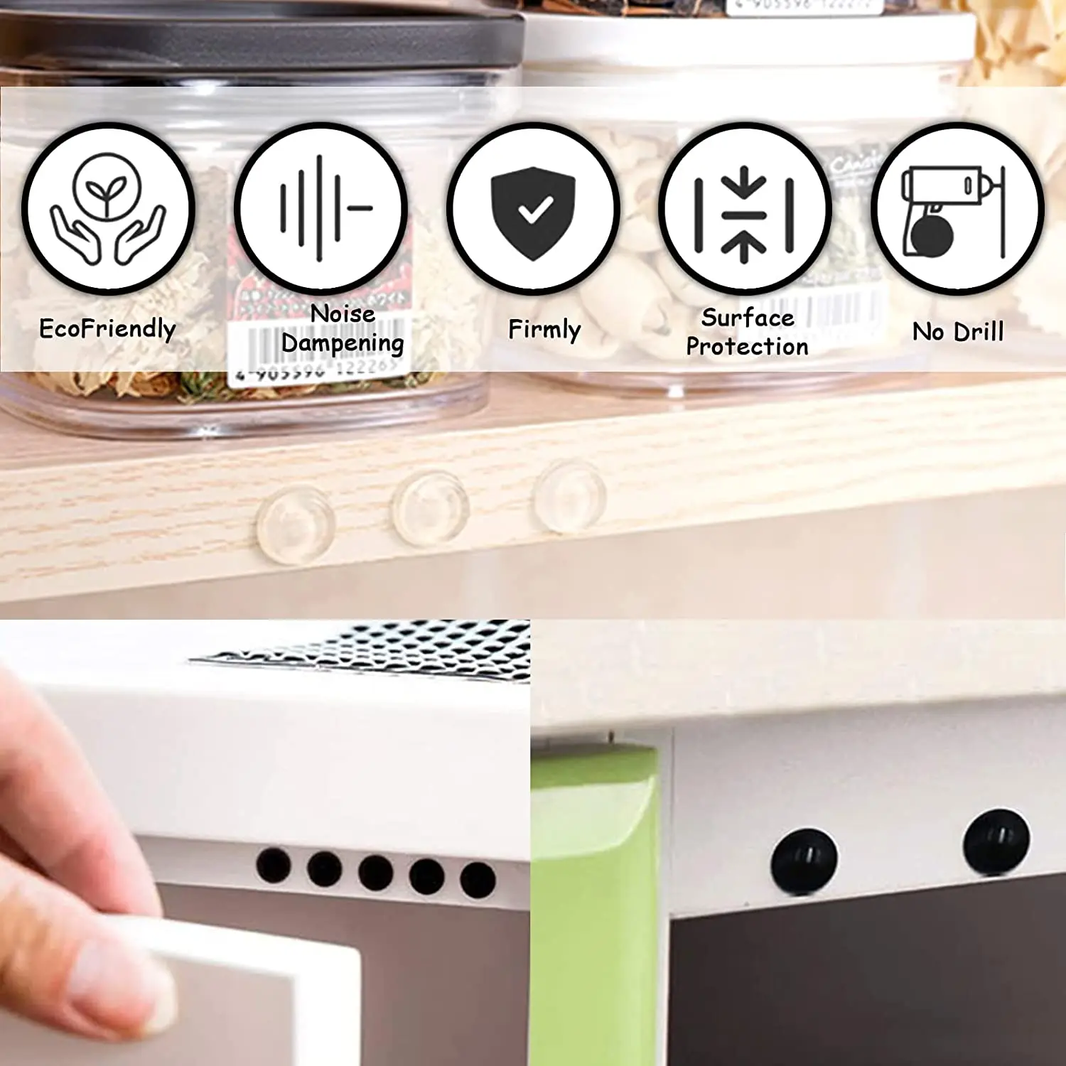 100pcs Clear Rubber Feet Self-Adhesive Silicone Bumper Pad Cabinet Drawer Bumper Door Stopper for Furniture Wall Picture Frames