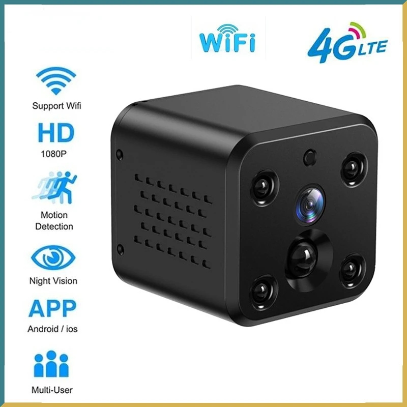 4g Sim Card Mini Ip Camera With 3000mah Battery Video Record Ir Night Vision Surveillance