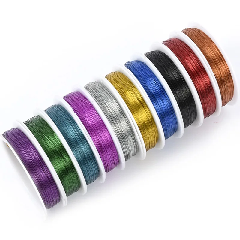 0.3/0.4/0.5mm colorful Iron wire Enameled wire Spool Craft Soft Wire DIY Jewelry Crafts Accessories Beaded line modeling Design