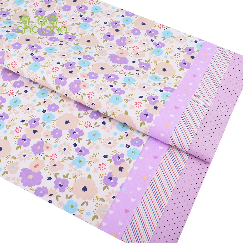 20x25cm,40x50cm,Purple Color Printed Twill Cotton Fabric,Patchwork Cloth For DIY Quilting Sewing Baby Children Bedding Material