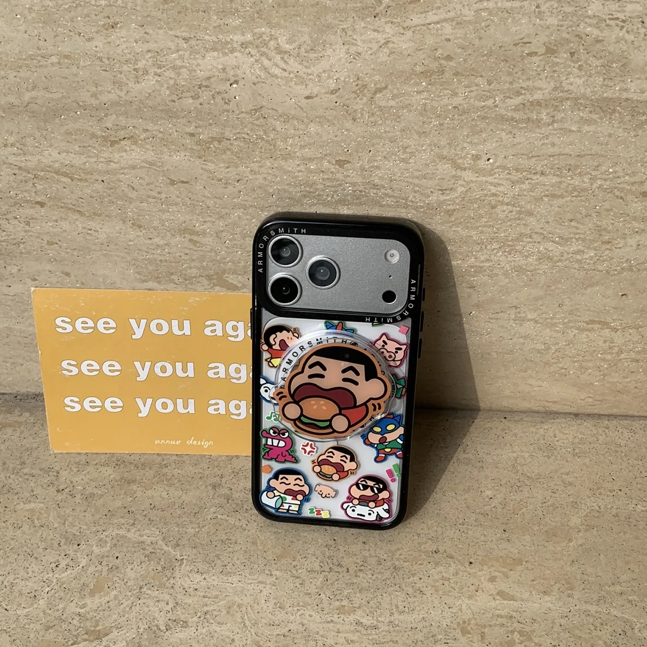 CrayonShin-chan Magnetic Phone Holder - Classic Cartoon Design, Pocket-Friendly Portability