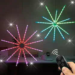 Sun Light Meteor Shower Lamp String Remote Control Explosion Flash Fan Lamp Fireworks Decorative Light Home Decor Supplies