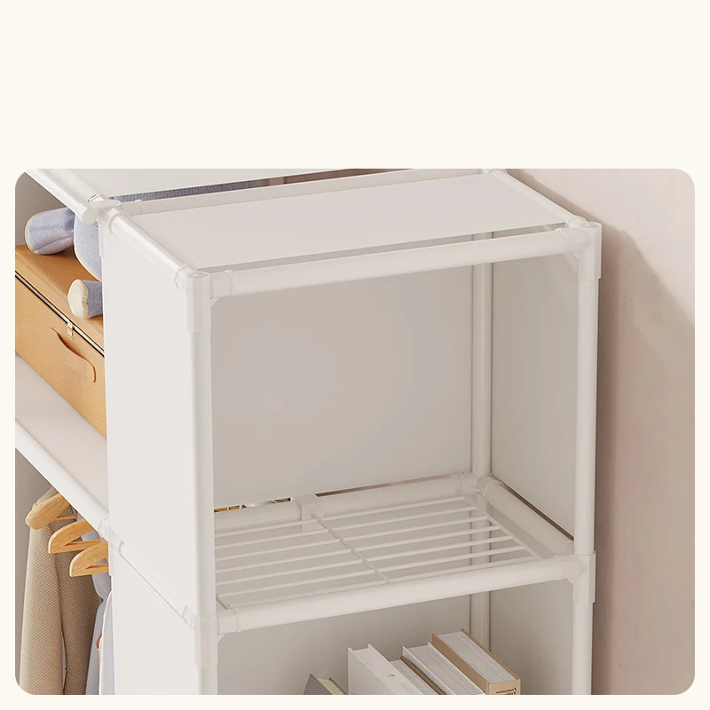Simple Storage Wardrobe Dust Proof Wardrobe Dormitory Steel Frame Dormitory Combination Simple Modern Storage Rack Cabinet