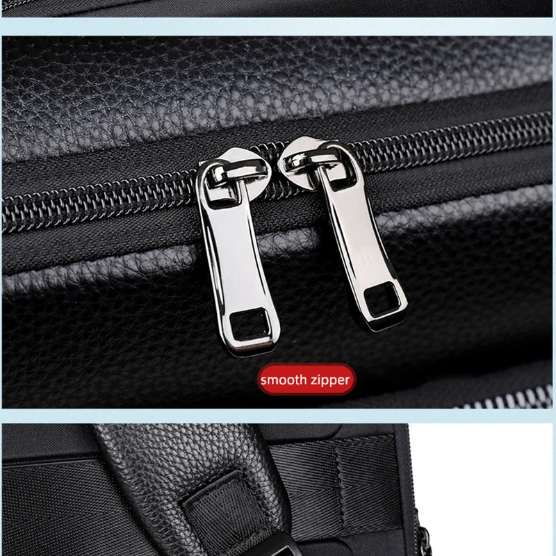 100% Genuine Leather Backpack For Men 15.6 Inch Laptop Backpack USB Charge Anti-Theft Waterproof Large Capacity Male Travel Bags 5