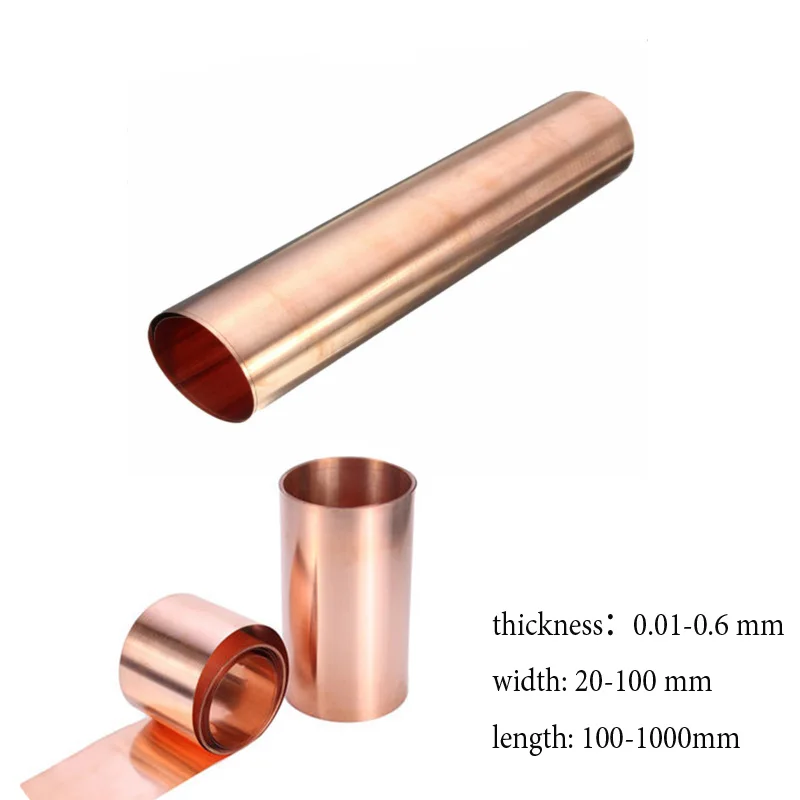 1PC 99.9% Pure Copper Metal Sheet Foil Plate Thickness 0.01-0.6 mm X 20-100 mm X 100-1000mm copper strip copper sheet titanium plate sheet