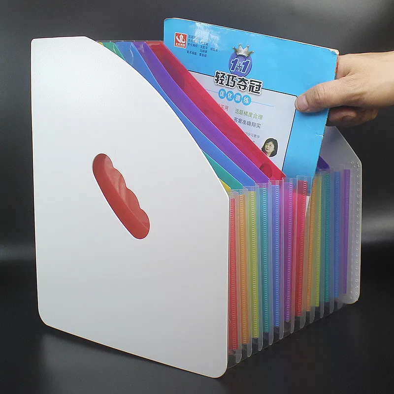 

Second Variable File Basket Rainbow Mini Standing A4 Organ Clip Student Paper Storage Clip 13 Layer Data Tube Cleat