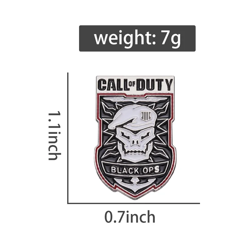 Call Of Duty Black Ops Enamel Lapel Pins Game Punk Gothic Jewelry