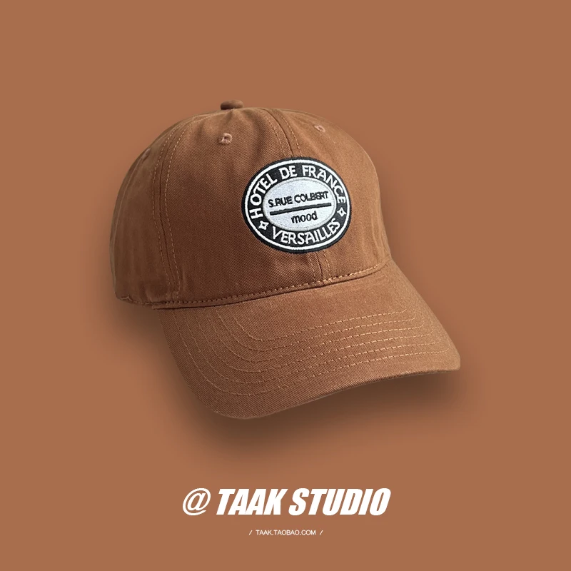 

Niche Letters round Label Embroidered Baseball Hat Summer Female Korean Style All-Matching Peaked Cap Sun Hat Male