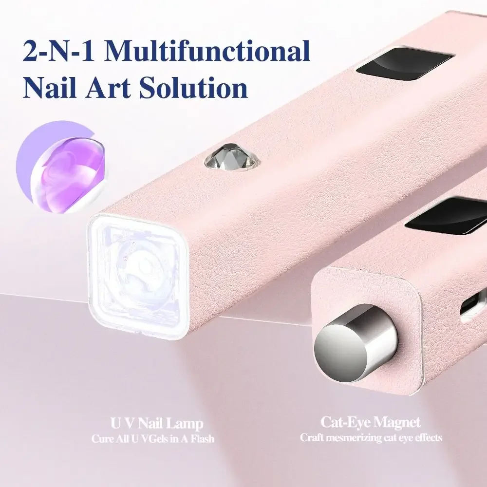 PU Leather Handheld Single-line Lamp Dual-purpose Convenient Charging Nail Polish Tool Magnetic Suction Nail Plate Baking Light