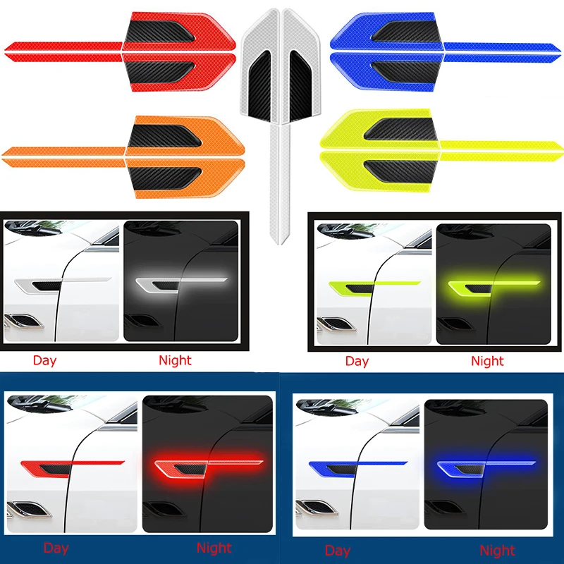 

2Pcs Leaf Plate Anti-collision Strip Car Door Protector Secure Reflector Stickers Car Styling Suitable for All Models Decoration