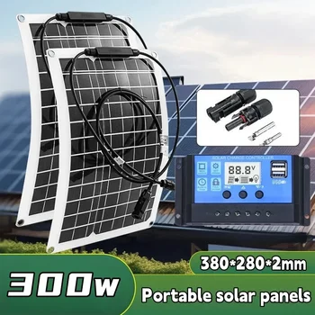 Pannello solare 300W pannello solare flessibile 12V con Controller adatto per telefoni cellulari celle solari per auto e camper all'aperto 12V