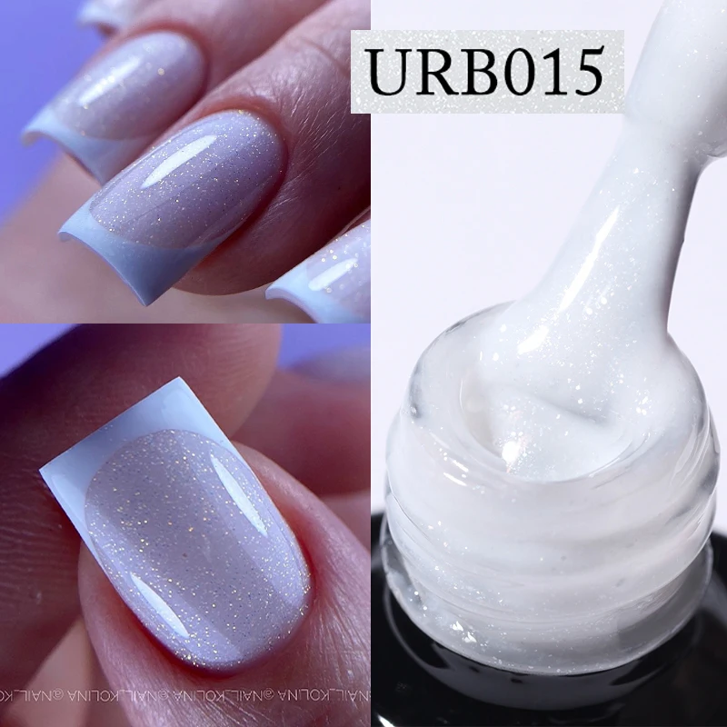 UR SUGAR 7ml Milky Jelly White Glitter Rubber Base Gel Polish Pink Nude Color Soak Off UV LED Self-leveling Gel Varnish Manicure 2