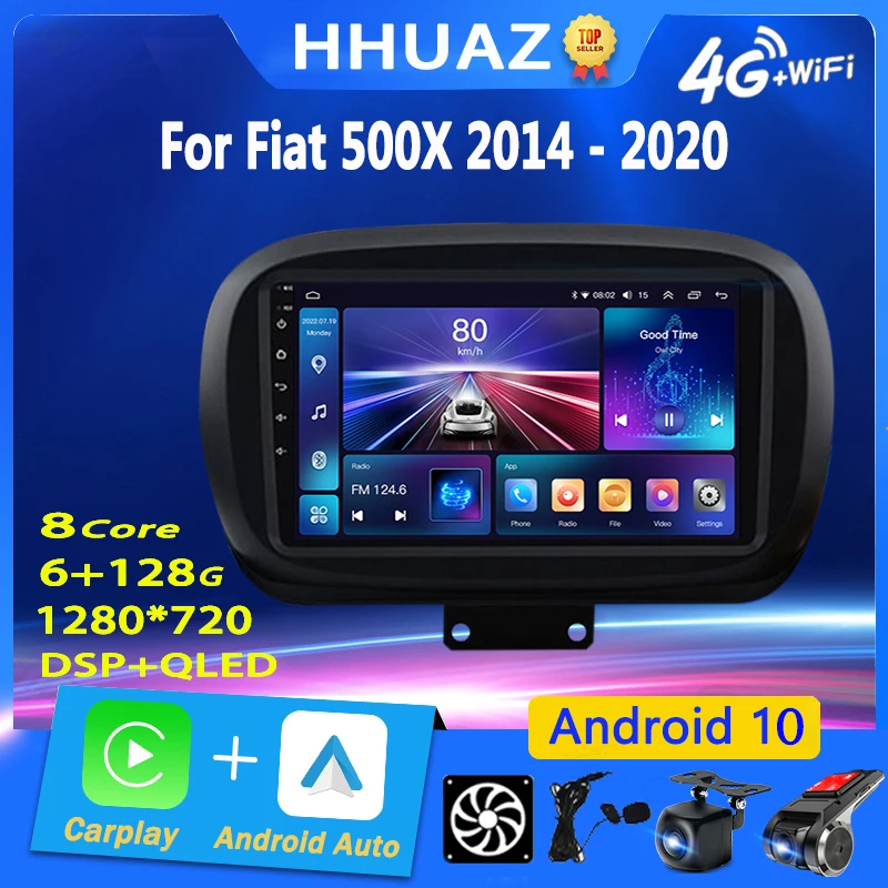 Android Car Radio Multimedia Per Fiat 500X 2014-2020 Lettore Video Multimediale Navigazione Stereo Gps Carplay Android Auto