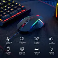 Redragon S141 Gaming Keyboard & Mouse Combo,K515 Wired RGB Membrane Keyboard and 10000 DPI Wired M616 Gaming Mouse Bundle - Image 2