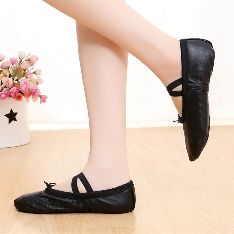 Genuine Leather Ballet Shoes Soft Bottom Breathable Ethnic Belly Dancing Shoes For Women Girls Exercise Cat's Claw Shoes 3