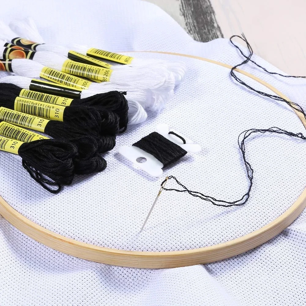 Lychee Life Black Cross Stitch Embroidery Thread Diy Handmade