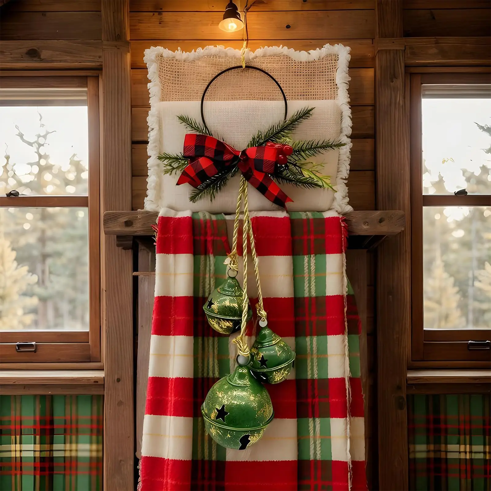 Bell Ornaments For Christmas Tree Metal Rustic Festive Bowknot Tree Hanger Bells Christmas Farmhouse Ornaments For Front Door