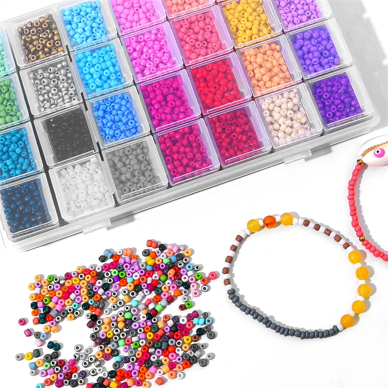 3mm Super Excellent Solid Color Paint Glass Rice Beads Diy Material Handmade Bracelet Beaded Ring Jewelry Accessories