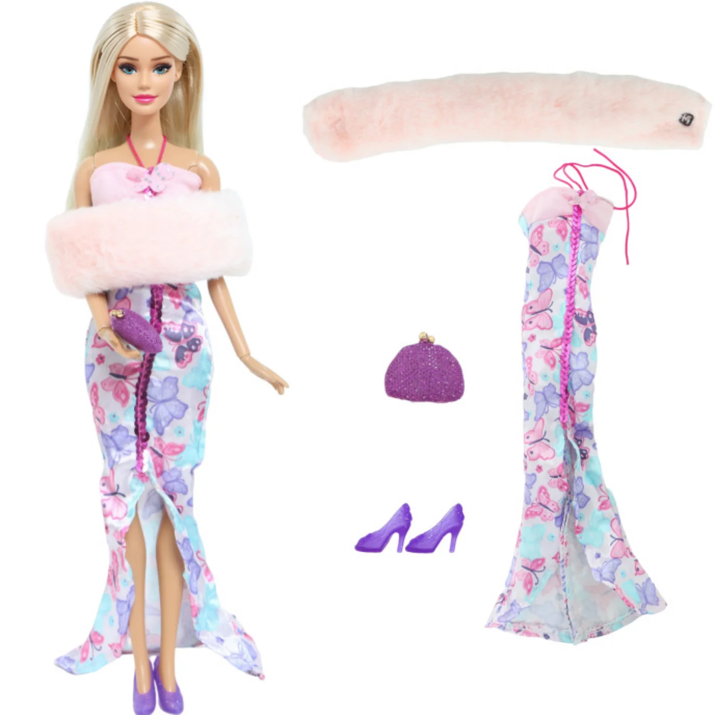 Doll Accessories Lot Doll Outfit Playset Coat Dress Shirts Vest Shorts Trouser Blousers Bags Shoes Hat Cool Clothes for Barbie Doll Accessories