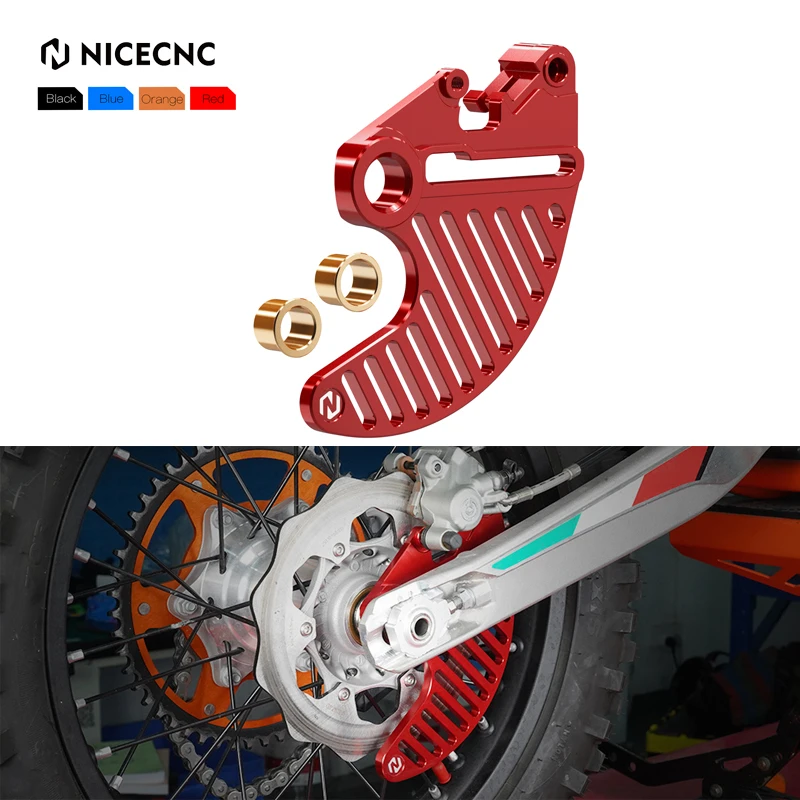 NICECNC Rear Brake Disc Guard - Orange Protection For KTM & Husqvarna Dirt Bikes
