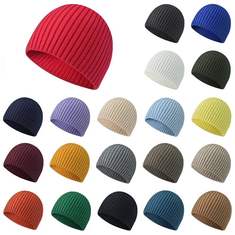 Bright Candy Color Winter Knitted Hat Beanies Skullies for Women Warm Thick Men Hip Hop Skullcap Hat Couple Street Sport Beanies