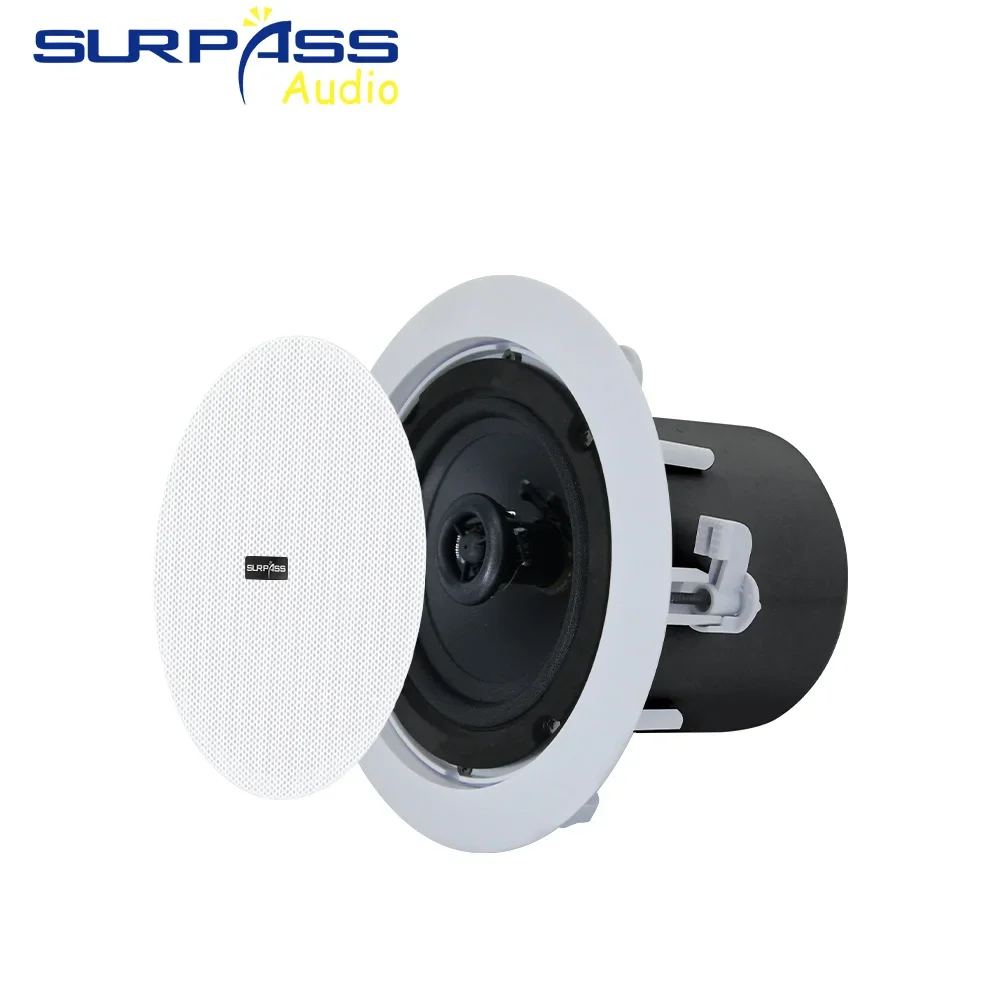 Home Theater Sound System 5 Inch 8 Ohm 20W Ceiling Speaker Moisture-Proof In Wall Ceiling Speaker ABS Material with Back Cover