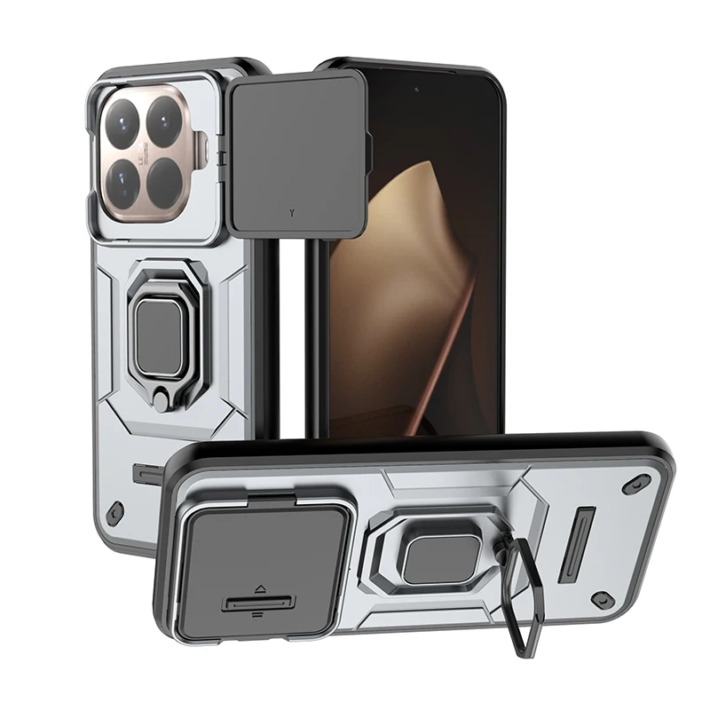 Shockproof Armor Phone Case with Slide Camera Cover and Car Magnetic Holder