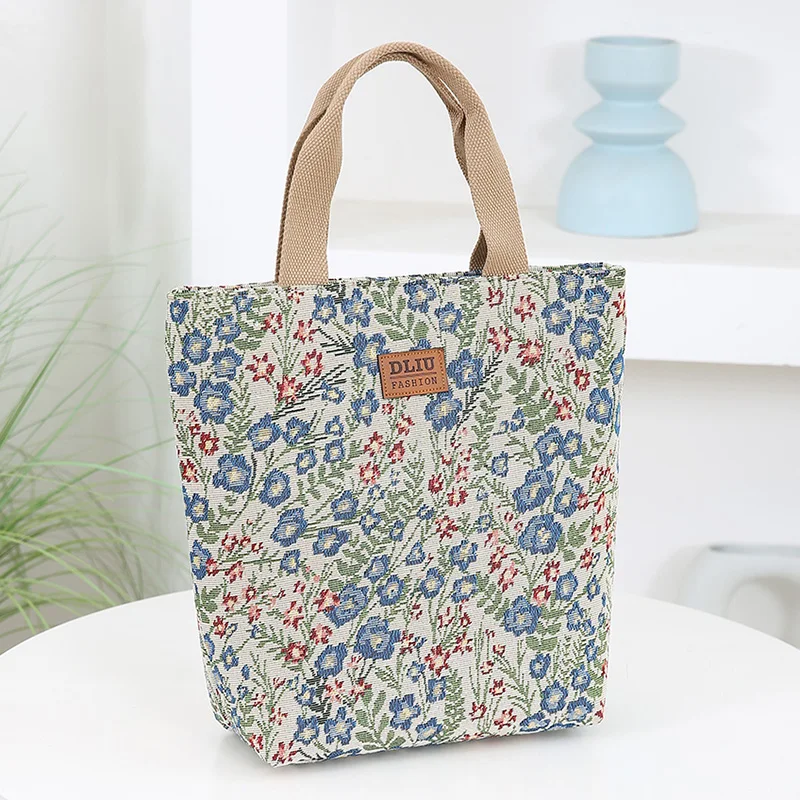 Neuer Stil Gestrickter Jacquard-Stoff Große Kapazität Handtasche, Bucket-Style Tragbare Aufbewahrungstasche, Alltagstasche für Mütter – Detail 3