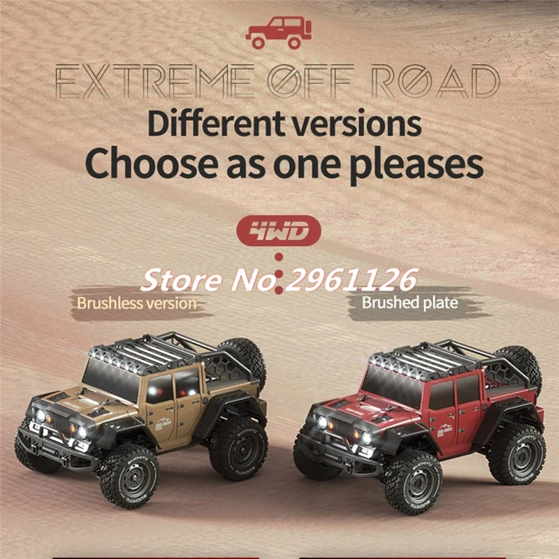 70KM/H High Speed Electric Remote Control Car 2.4G 4WD 1:16 LED Headlights Vehicle Crawler Climb Off Road Brushless RC Car Toy 3