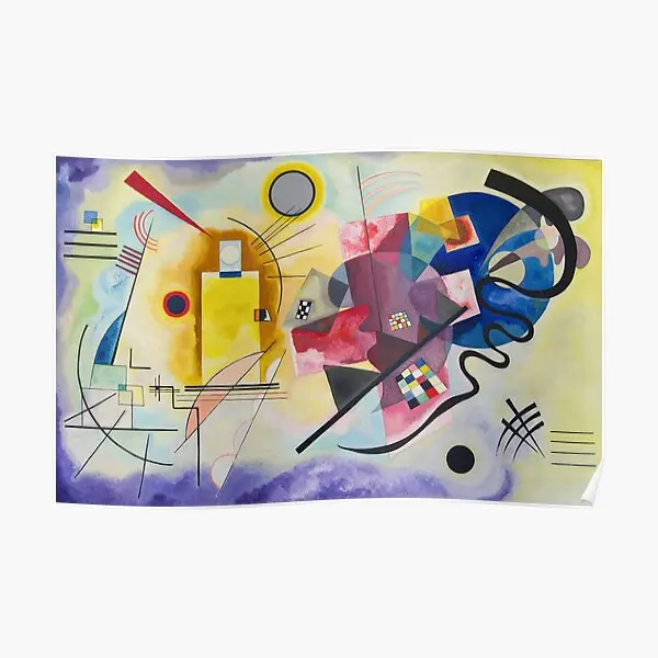 

Wassily Kandinsky, желтый, красный, синий постер, картина, современный принт, украшение для дома, настенная роспись, винтажная без рамки