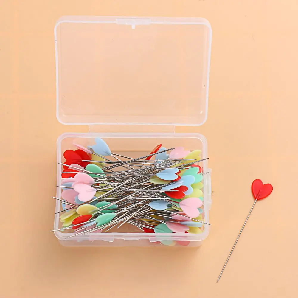 100개 홈 미니 다채로운 바늘 퀼팅 패치워크 바느질 핀 러브 하트