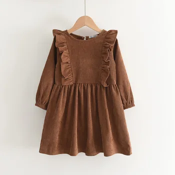 Girls Corduroy Ruffle Dress 1