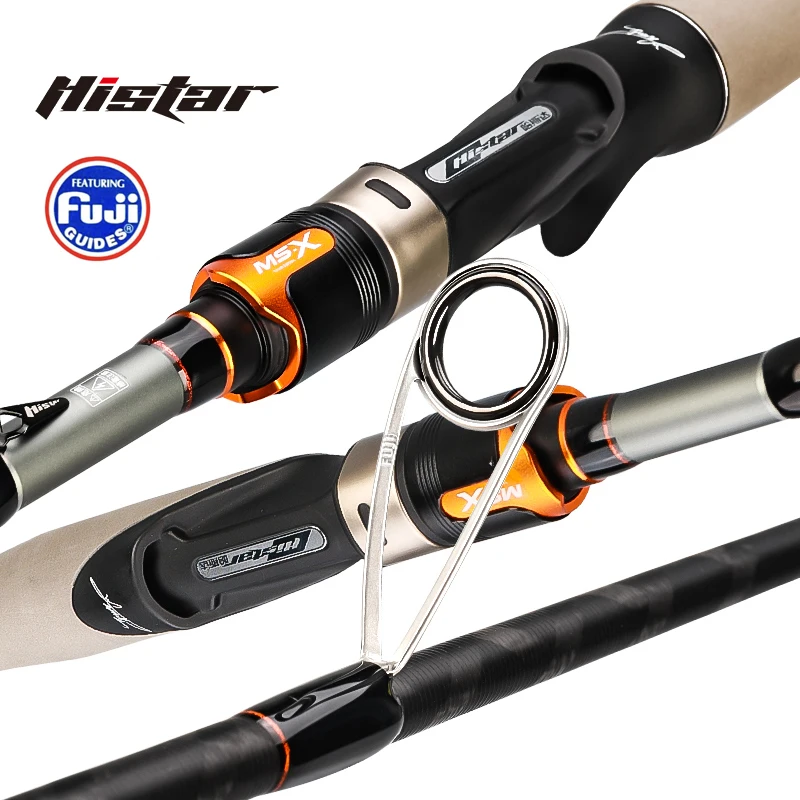 Histar MS-X FUJI 버전 긴 캐스트 O 링 크로스 라인 카본 테이프, 빠른 액션 UL-MH 경도, 고강도 낚싯대, 1.68-2.4m