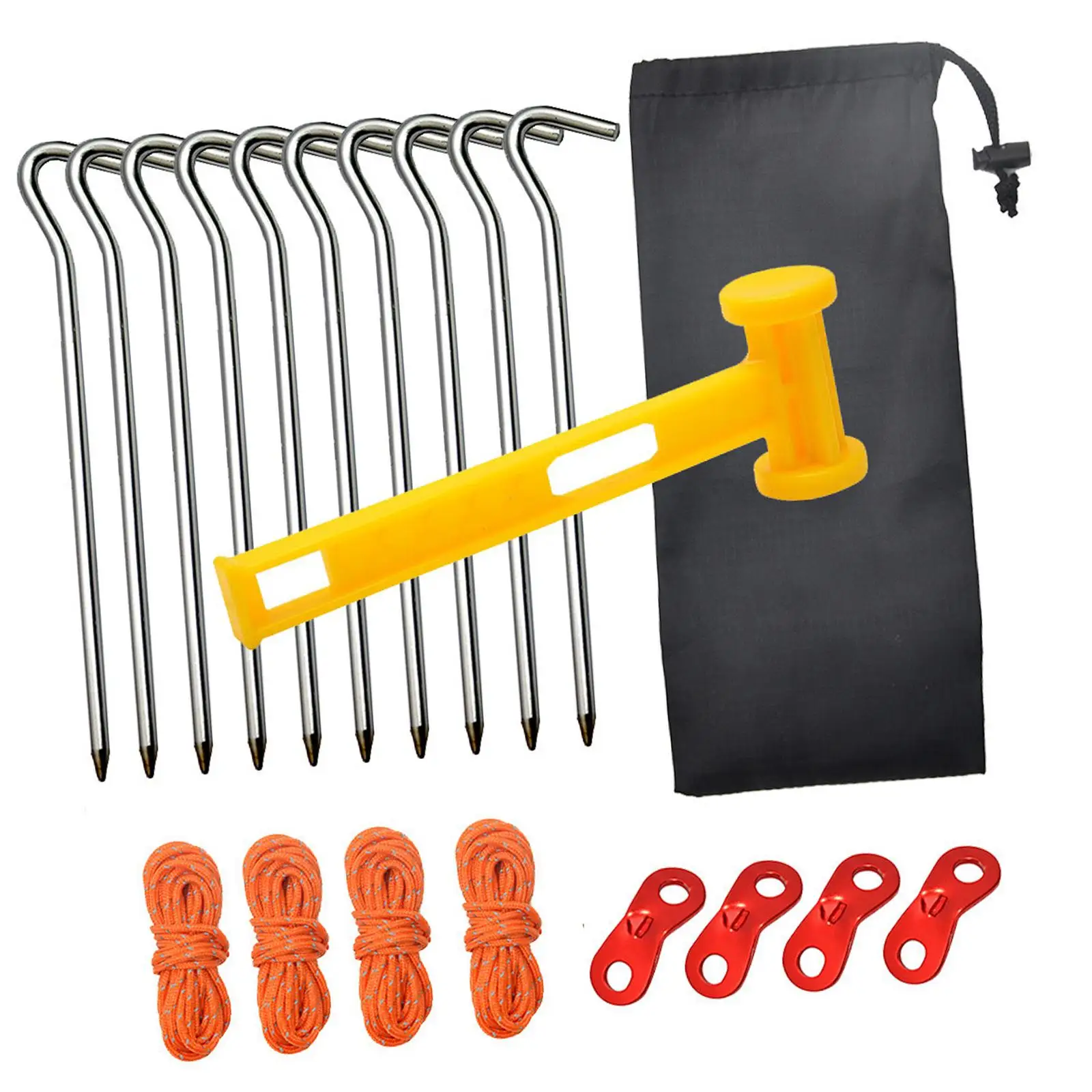 10x Tent Stakes Pegs Ground Stakes Lawn Ground Pin Camping Tent Nails Stake