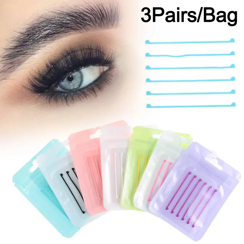 3Pairs/Bag Silicone Eyelash Perm Pad Reusable False Eye Lash Curler Patches Eyelashes Lifting Applicator Makeup Tools