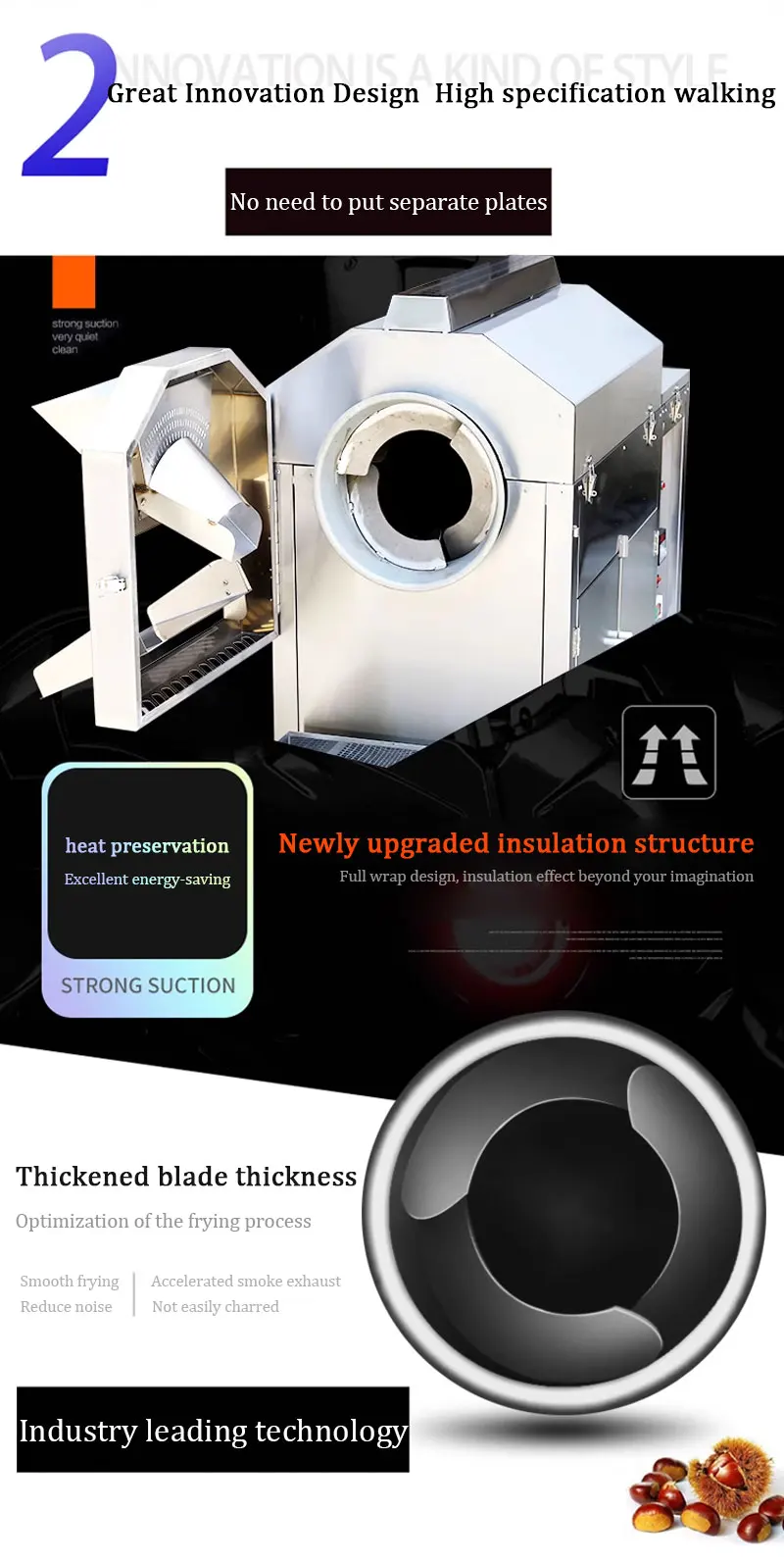 Description Picture 6 of itemCustomized Gas Electric Peanut Cocoa Nut Coffee Bean Roaster Roasting Baking Machine