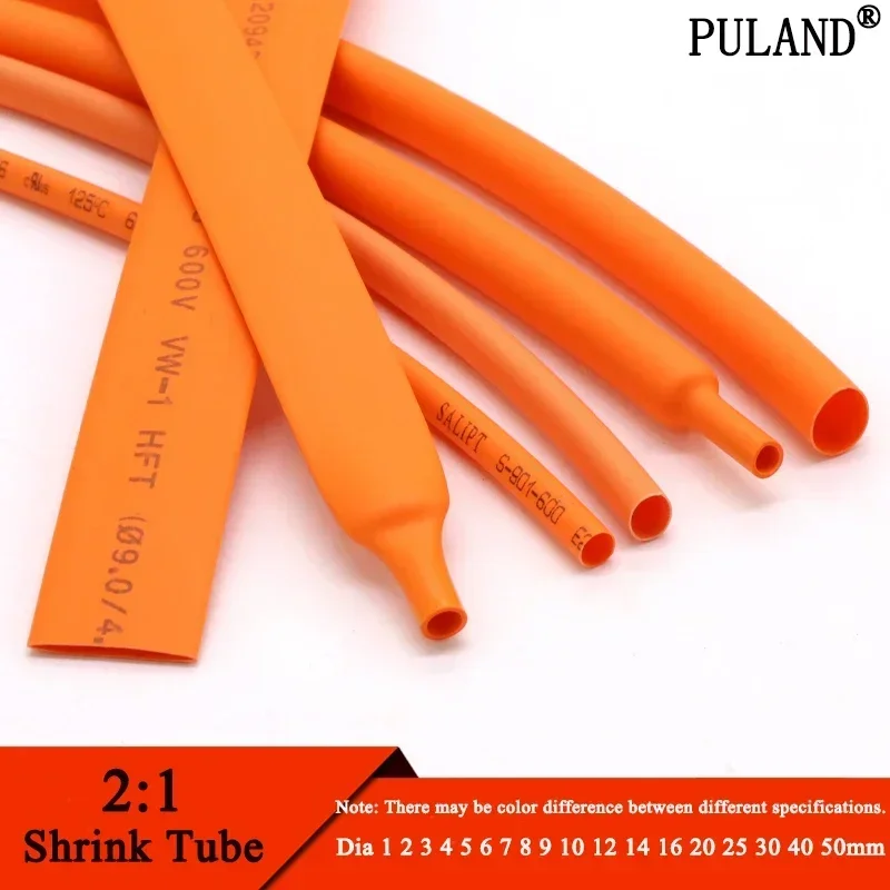 Heat Shrink Tube Heat Shrink Tubing Cable Wire Protector Heat Shrink Tube Kit Heat Shrink Cable Sleeve Cable Sleeve Protector Cable Protector Protective Sleeve 1~10m Orange Heat Shrink Tube