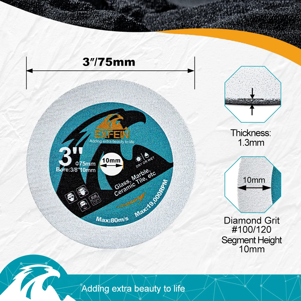Premium Diamond Glass Cutting Disc - Precision Blade for Marble, Tile, Crystal, Jade, and Glass Cutting