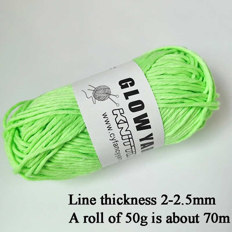 50g Functional Luminous Yarn Glow In The Dark Polyester Chunky Yarn 2mm For  Sewing Handmade Knitted Accessories Knitting - AliExpress