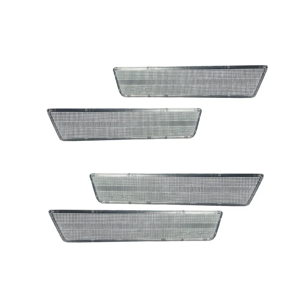 Clear LED Side Marker Lights Housings with Dual Row Front & Rear Reflectors