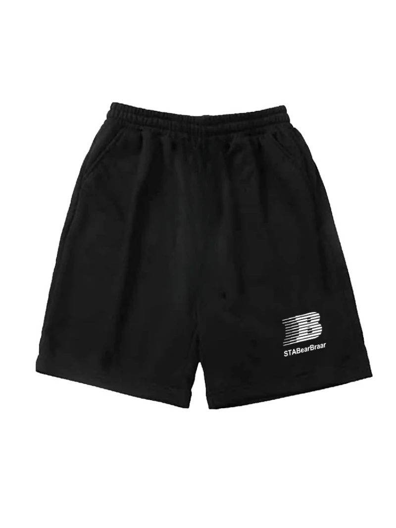Shorts Printed Letter Drawstring Five-point Pure Cotton Sports Men's and Women's