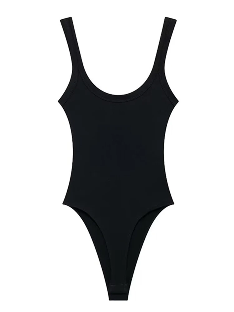 Skinny Ribbed Bodysuits for Women, O Neck, Straps, Snap-Button, Female Playsuits, Sexy Fashion