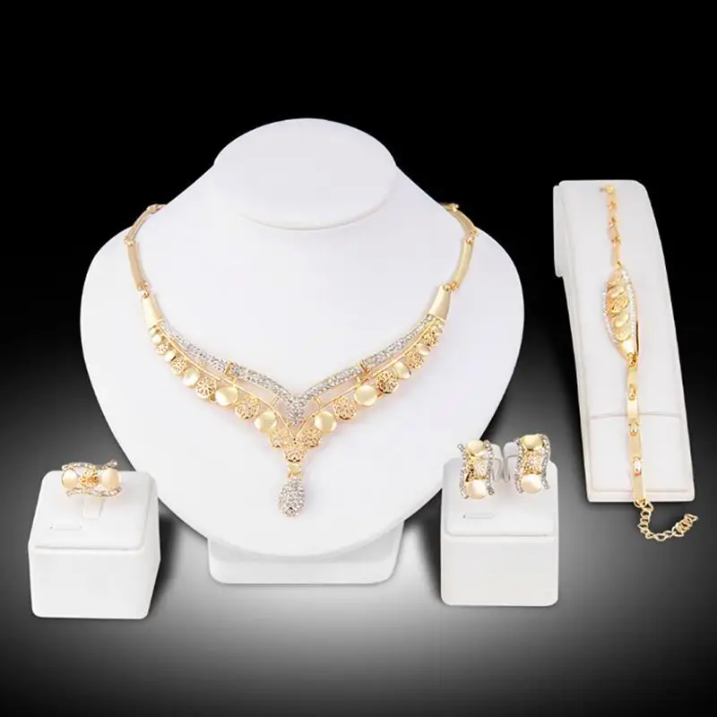 Gold Jewelry Sets Romantic Color Design Jewelry Sets Necklace African Wedding