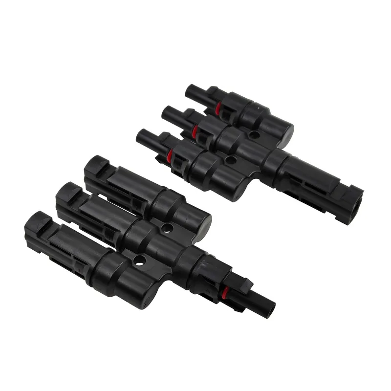 A Pair Solar PV Photovoltaic Solar Connector 3 to 1 T Branch IP67 Male And Female 100% PP0 Parallel DIY Kits System Wiring Cable Connectors Wire Connectors DC Connectors DC Power Connectors Power Connector Plug Adapter Power Connector Adapter