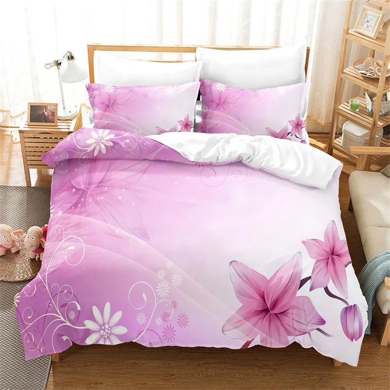 

Flowers Bedding Set Plant Duvet Cover Set 3d Lovers Bedding Fashion King Size Comforter Bedding Sets Queen Duvet Cover Set