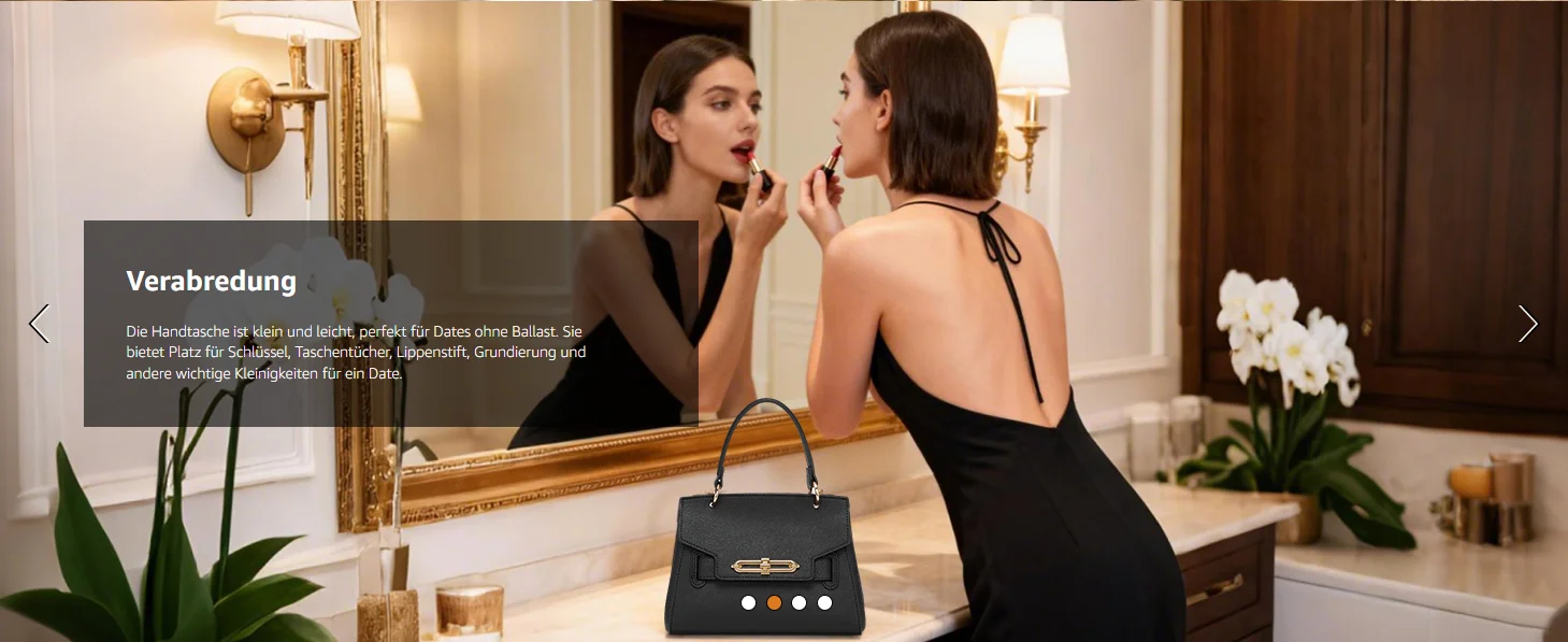 Miss Lulu Damen Handtasche aus PU-Leder, elegante Umhängetasche mit Diebstahlschutz & abnehmbaren Griffen, klein – Detail 2