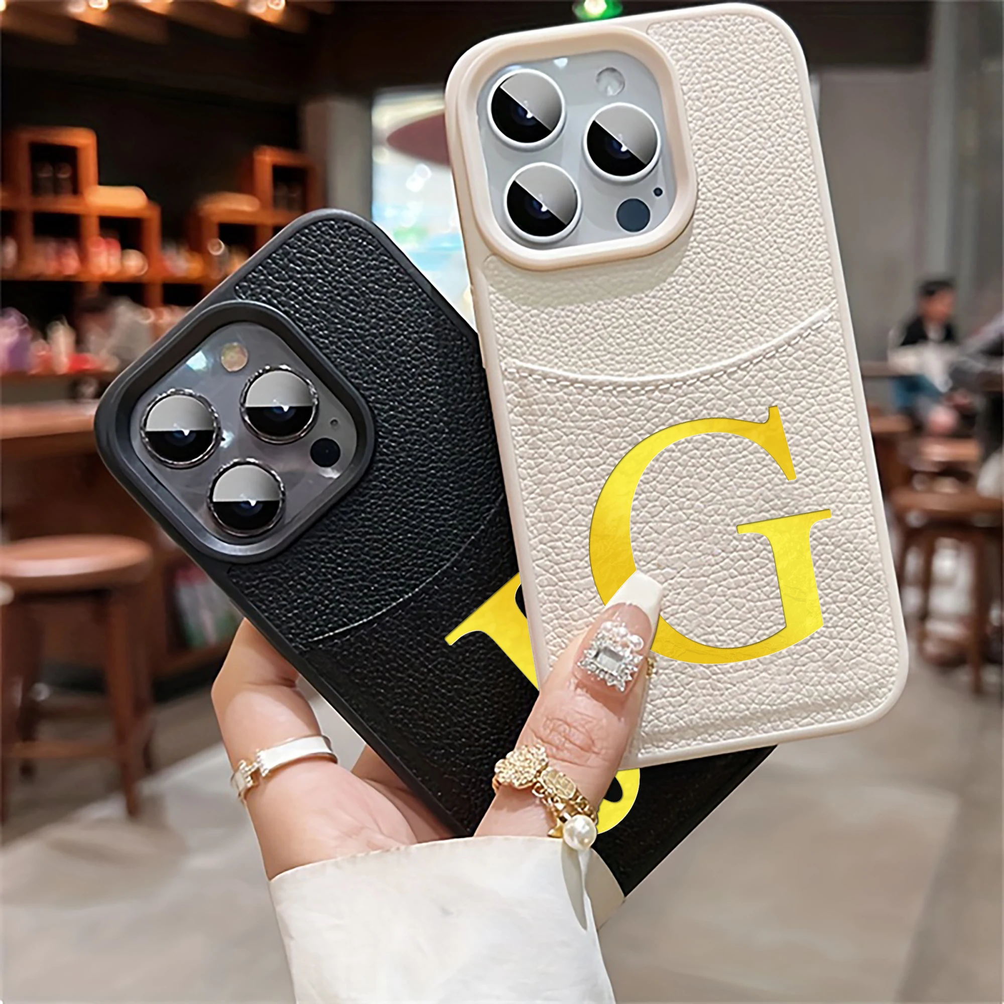 Custom Name Initial Big Letter Insert Card Phone Case For thumbnail 8