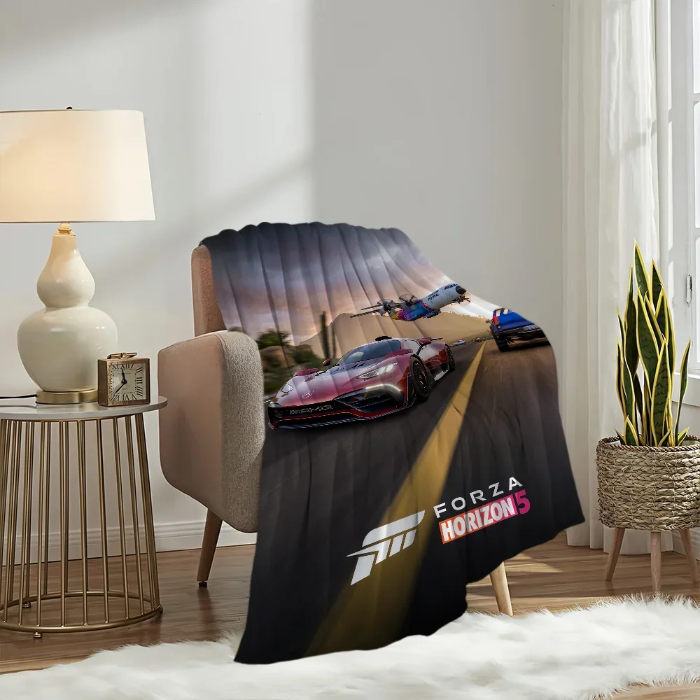 Game Car F-Forza H-Horizon 5 Blanket Plush Nap Sofa rug for Living Room Warm Office Bedroom Birthday Home Travel Kid Gifts 4